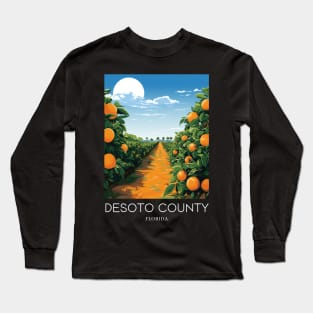 A Pop Art Travel Print of DeSoto County - Florida - US Long Sleeve T-Shirt